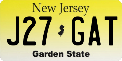 NJ license plate J27GAT