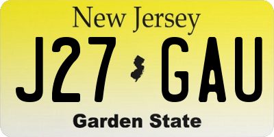 NJ license plate J27GAU