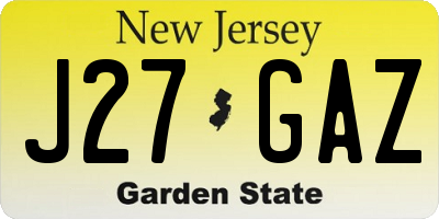 NJ license plate J27GAZ