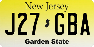 NJ license plate J27GBA