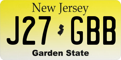 NJ license plate J27GBB