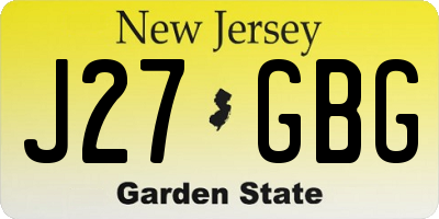 NJ license plate J27GBG