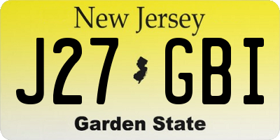 NJ license plate J27GBI