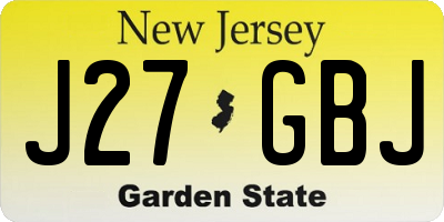NJ license plate J27GBJ