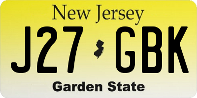 NJ license plate J27GBK