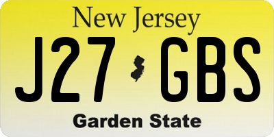 NJ license plate J27GBS