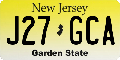 NJ license plate J27GCA