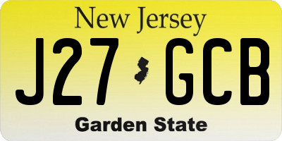 NJ license plate J27GCB