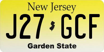 NJ license plate J27GCF
