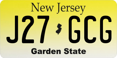 NJ license plate J27GCG
