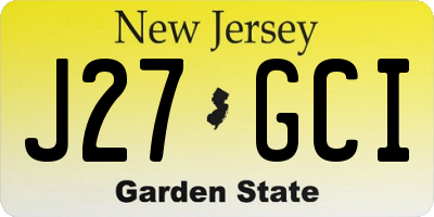 NJ license plate J27GCI