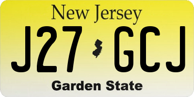 NJ license plate J27GCJ