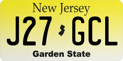 NJ license plate J27GCL