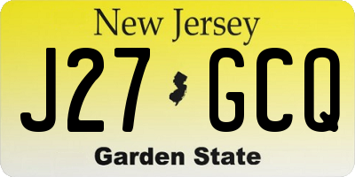 NJ license plate J27GCQ