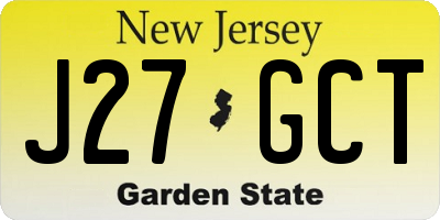 NJ license plate J27GCT