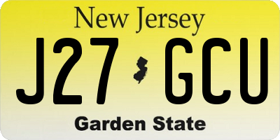 NJ license plate J27GCU