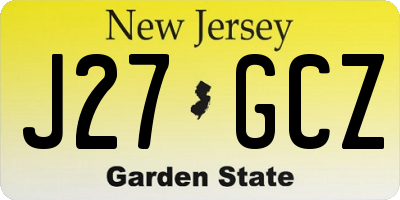 NJ license plate J27GCZ