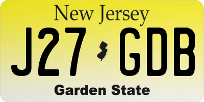 NJ license plate J27GDB