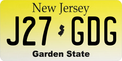 NJ license plate J27GDG