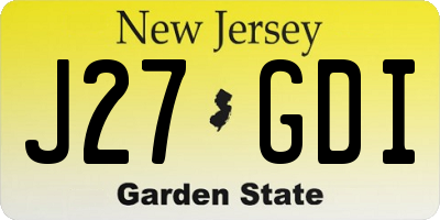 NJ license plate J27GDI