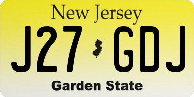 NJ license plate J27GDJ