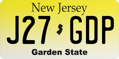 NJ license plate J27GDP