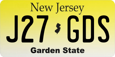 NJ license plate J27GDS
