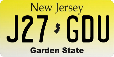 NJ license plate J27GDU