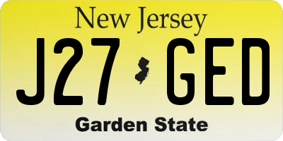 NJ license plate J27GED