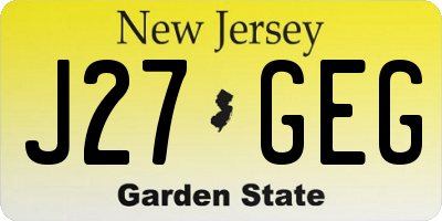 NJ license plate J27GEG
