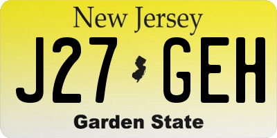 NJ license plate J27GEH