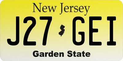 NJ license plate J27GEI