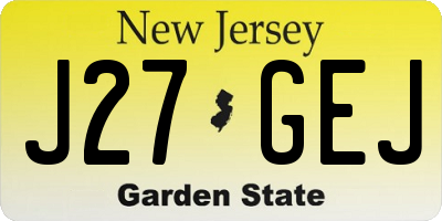 NJ license plate J27GEJ