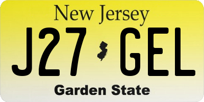 NJ license plate J27GEL