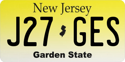 NJ license plate J27GES