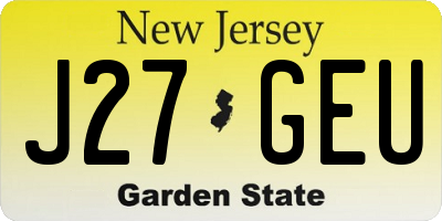 NJ license plate J27GEU