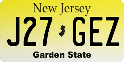 NJ license plate J27GEZ