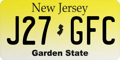 NJ license plate J27GFC