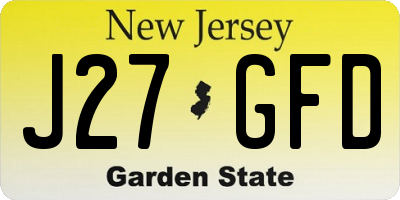 NJ license plate J27GFD
