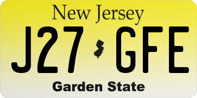 NJ license plate J27GFE