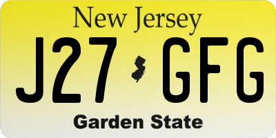 NJ license plate J27GFG