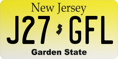 NJ license plate J27GFL