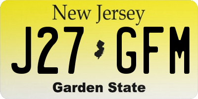 NJ license plate J27GFM