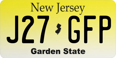 NJ license plate J27GFP