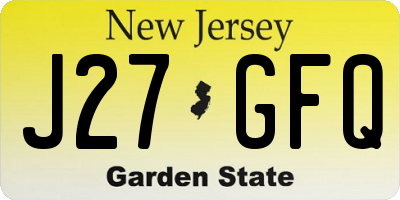 NJ license plate J27GFQ