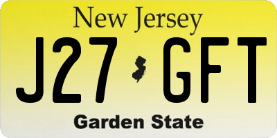 NJ license plate J27GFT