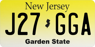 NJ license plate J27GGA