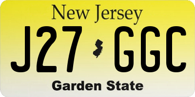 NJ license plate J27GGC