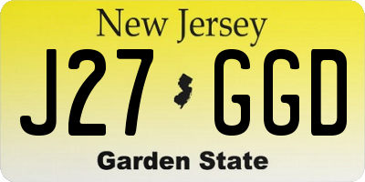 NJ license plate J27GGD