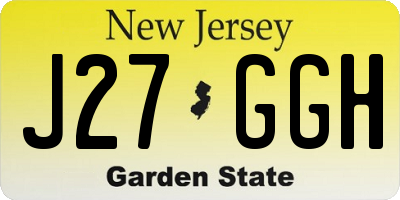 NJ license plate J27GGH